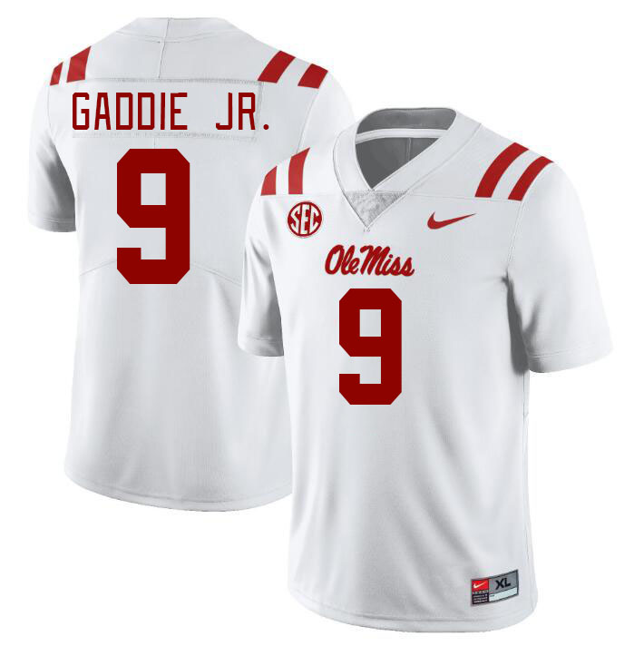 Men #9 DeShawn Gaddie Jr. Ole Miss Rebels College Football Jerseyes Stitched Sale-White